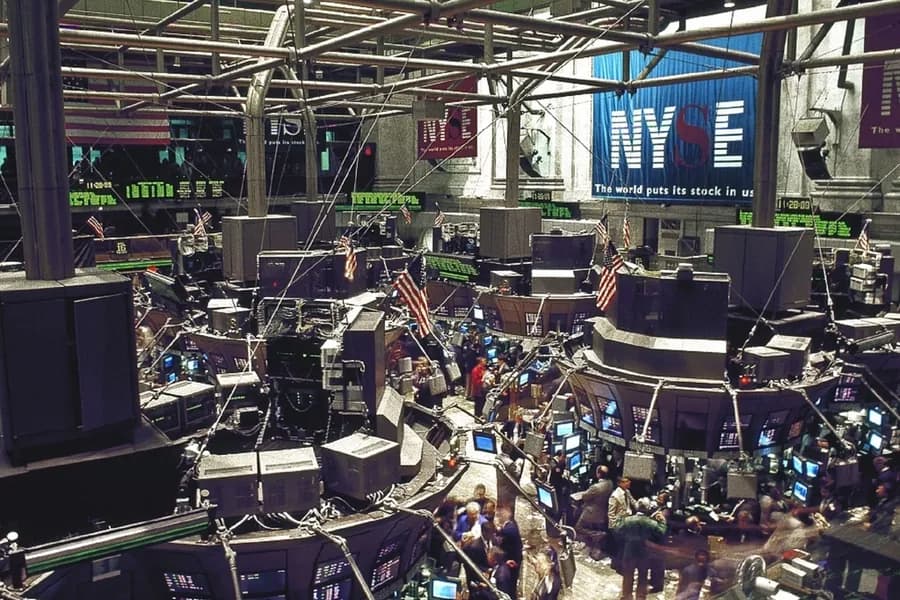 Traders on the floor of a stock exchange